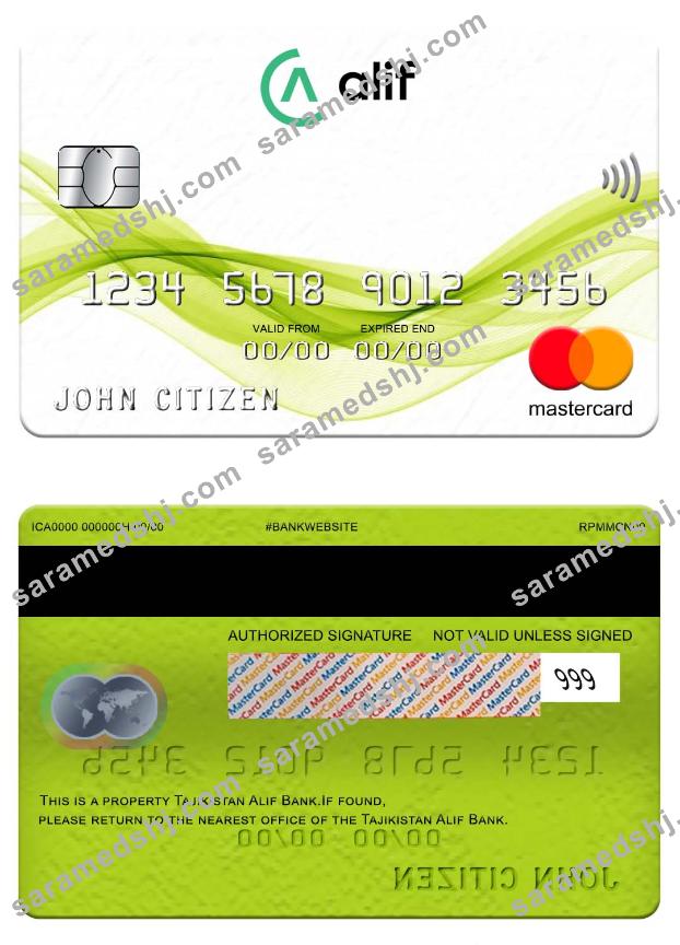 Tajikistan Alif Bank mastercard